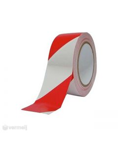 Afzetlint rood / wit 80mm 500 mtr