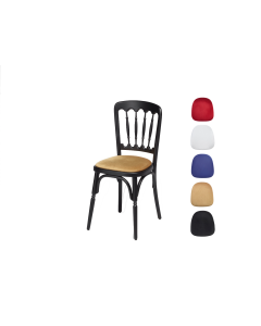 Luxe stoel "Napoleon" zwart met diverse zittingen. 